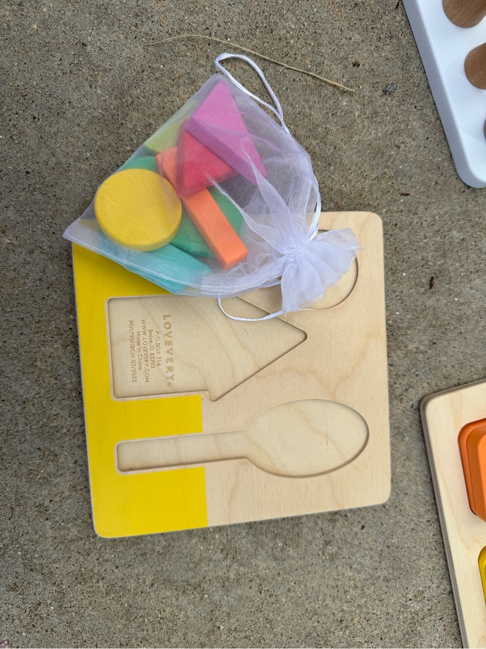Lovevery Wooden Shape Sorter Puzzle with Colorful Blocks